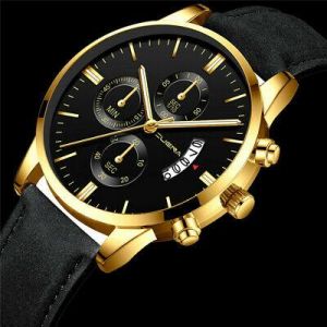 h.a.marketing תכשיטים למארז נירוסטה לגברים של ספורט ספורט קוורץ שעון יד אנלוגי קוורץ מתנה